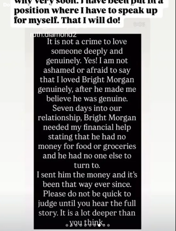 Hes opened a can of worms  Ex BBN star Bright Morgans ex-girlfriend finally speaks, promises more revelations