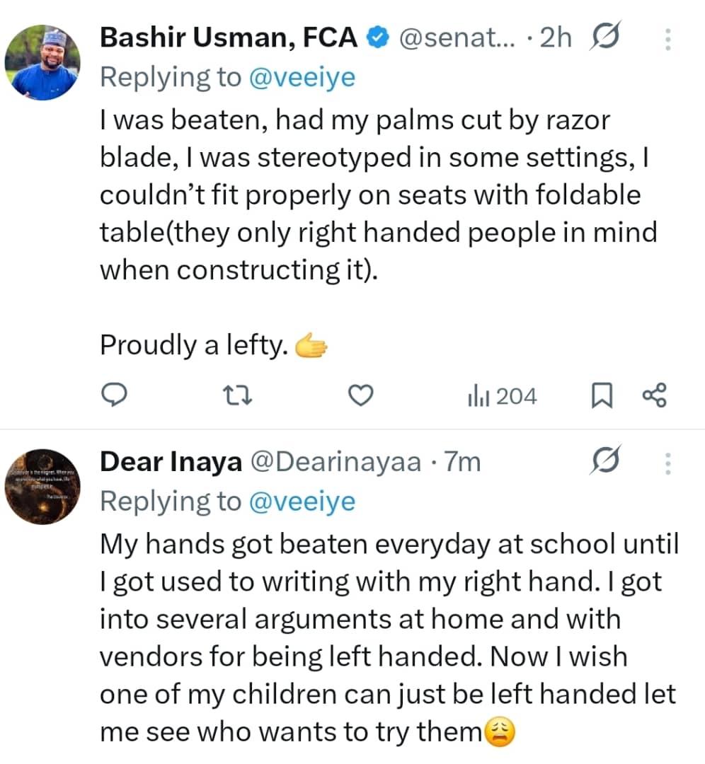 I was beaten and cut with razor for being left-handed  Nigerians react after BBNaijas Vee speaks on growing up left-handed