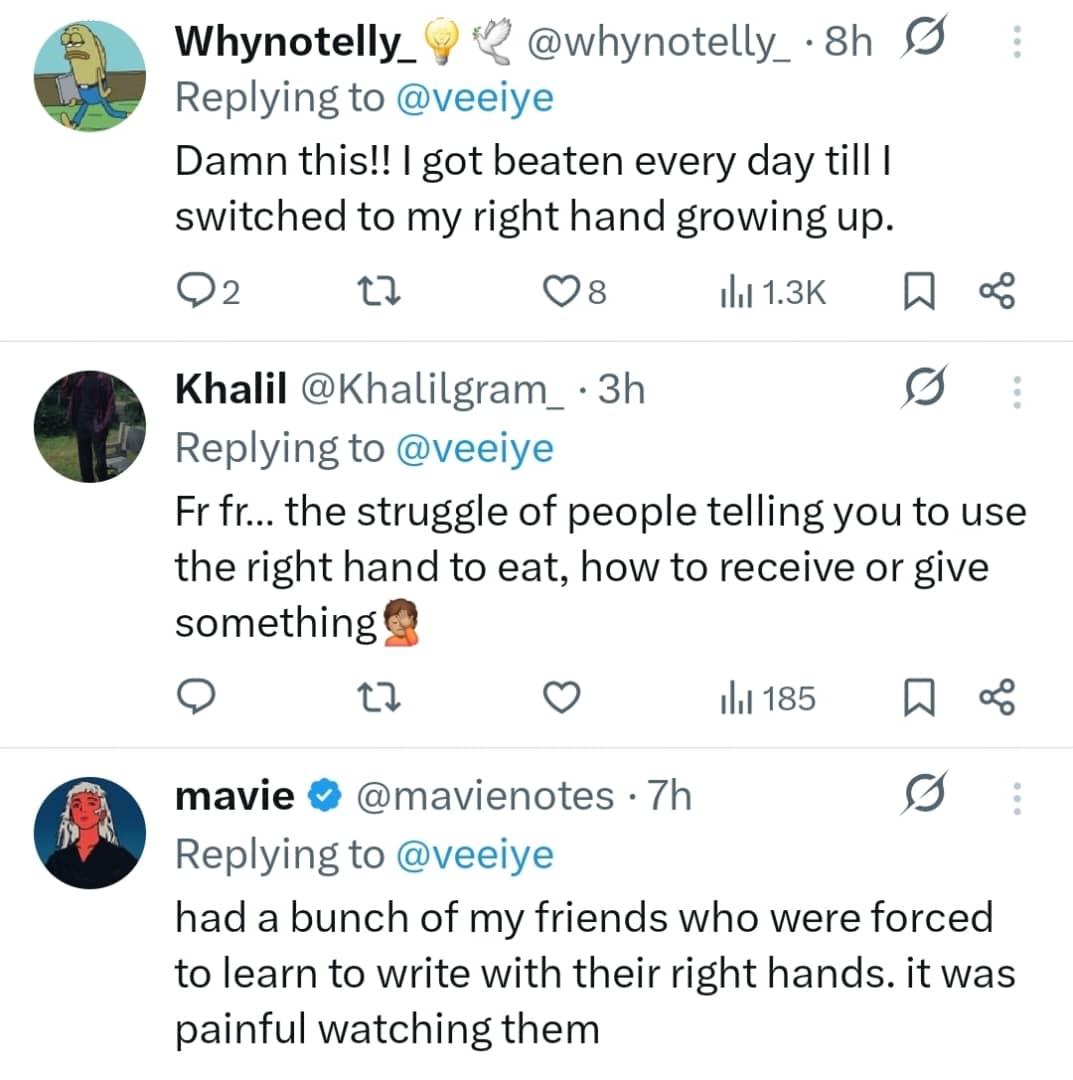 I was beaten and cut with razor for being left-handed  Nigerians react after BBNaijas Vee speaks on growing up left-handed