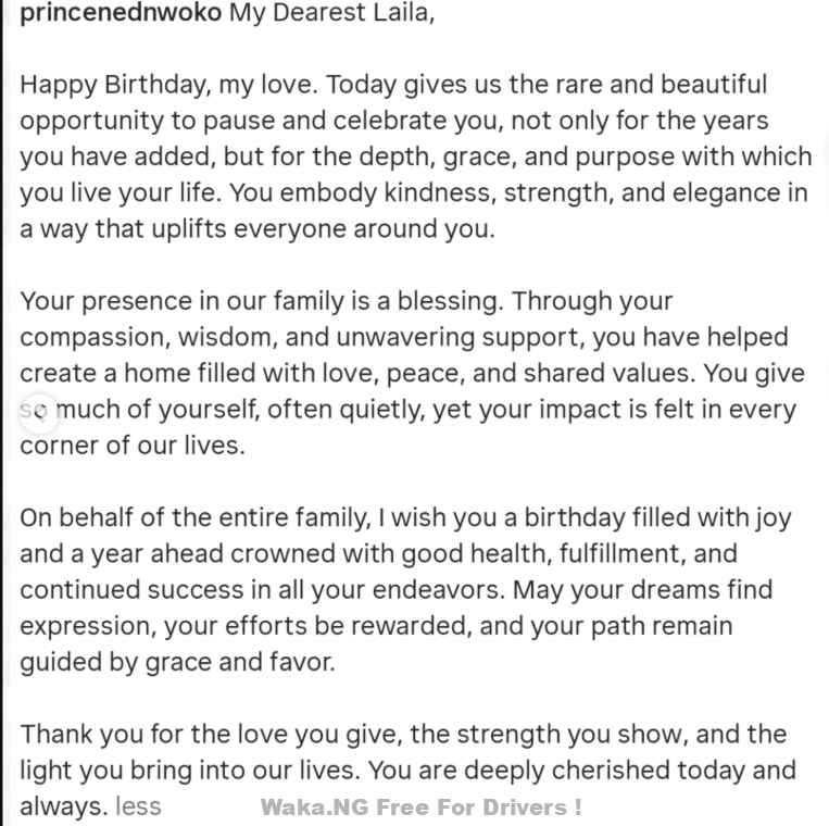 Senator Ned Nwoko celebrates 5th wife, Laila, with sweet birthday message